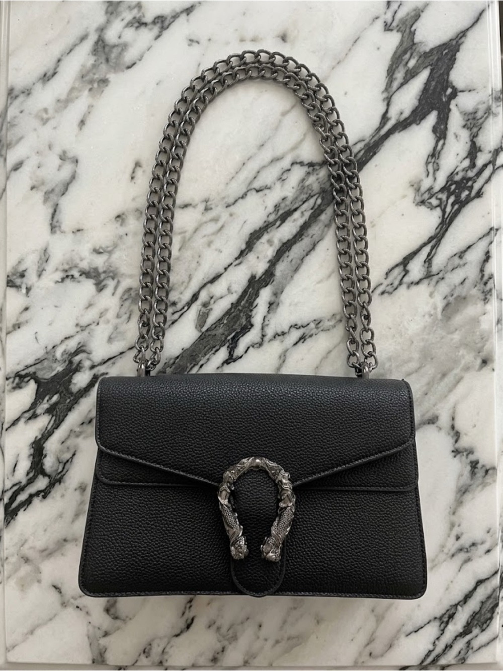 Black Crossbody Faux Leather Bag